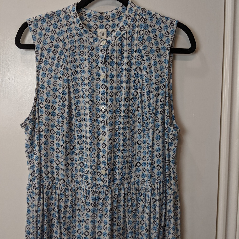 Gap Peplum Tank/White, Blue/Black / Sz XL